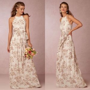 BHLDN Anthropologie Donna Morgan Alana Dusty Pink Floral Dress